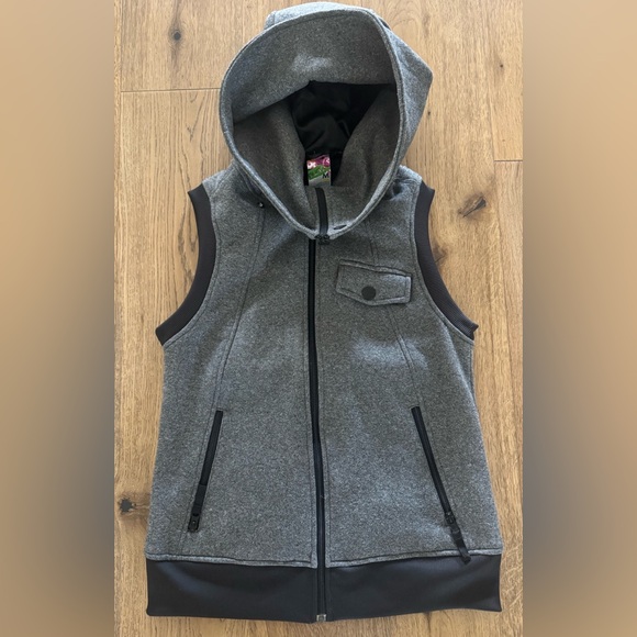 Burton Starr Dryride Hooded Full Zip Outdoor Gray Ski & Snow Vest size Small/Med - Picture 2 of 11